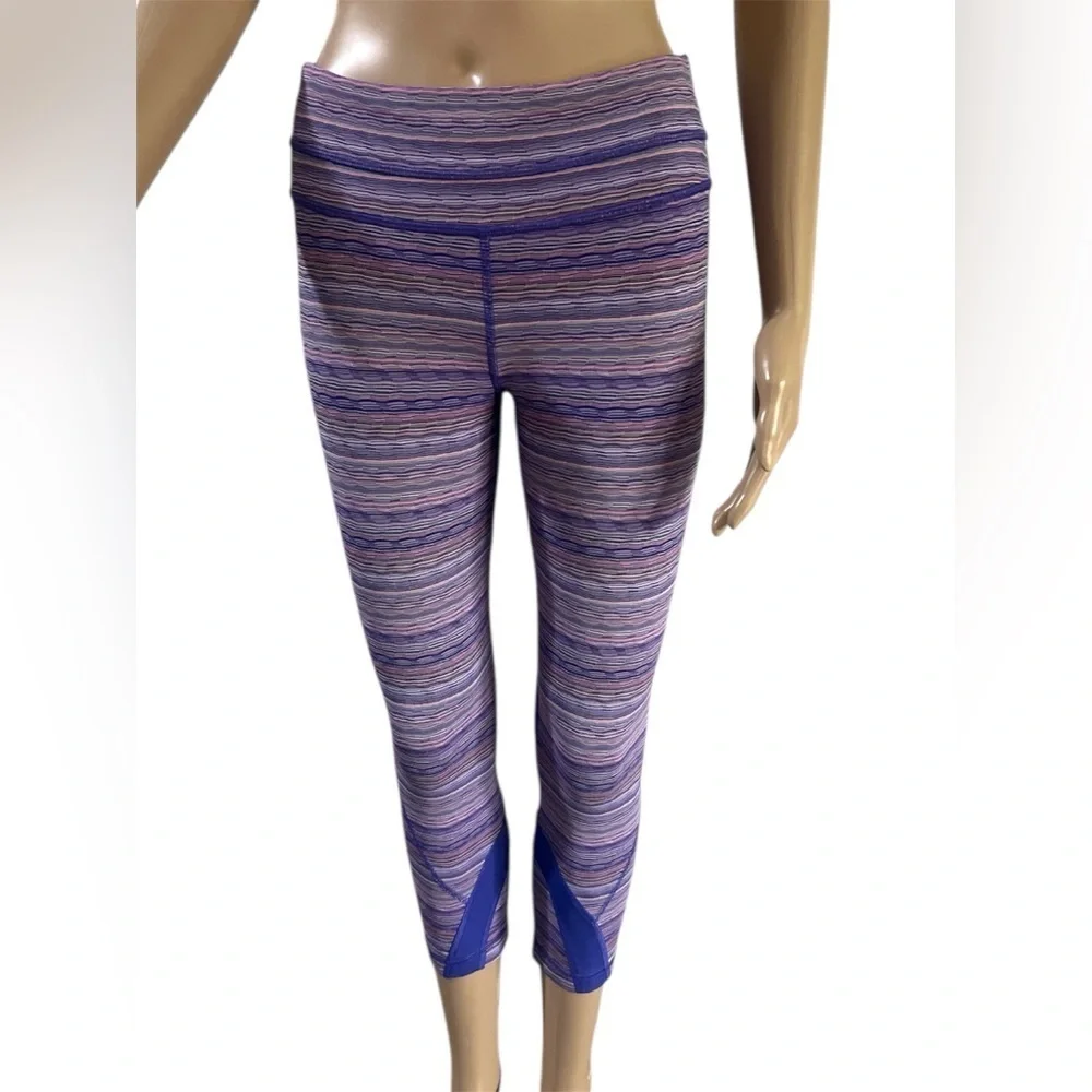 Lululemon Athletica Purple and Blue Leggings with Wide Waistband Sz/6